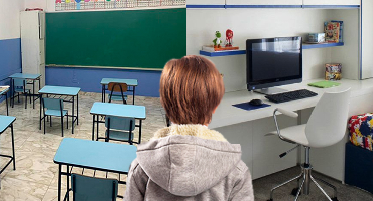 escola com ensino híbrido